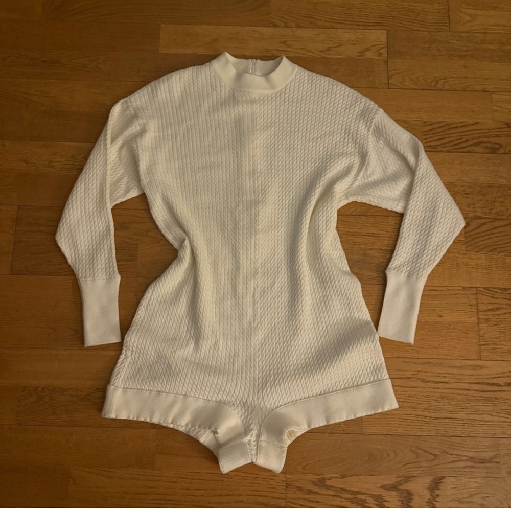 WeWoreWhat Cream Textured Jumpsuit ski onesie